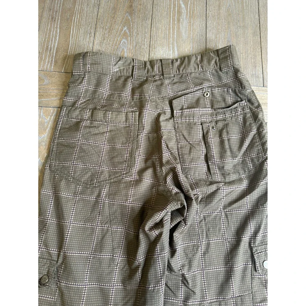 Orage Men's Olive Plaid Houndstooth Cargo Snow Ski Pants Size Medium